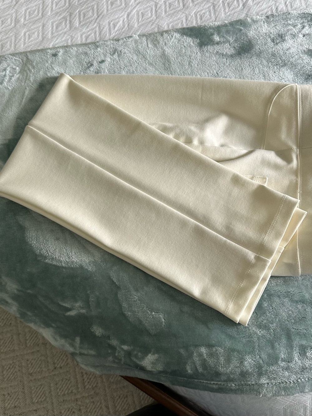 Susan Graver Cream Straight Leg Pants